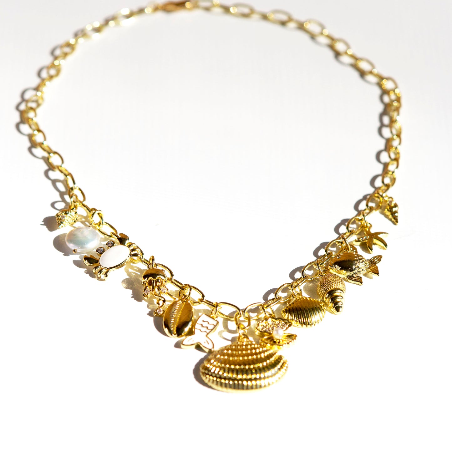 18K Gold Filled Ocean Charm Necklace