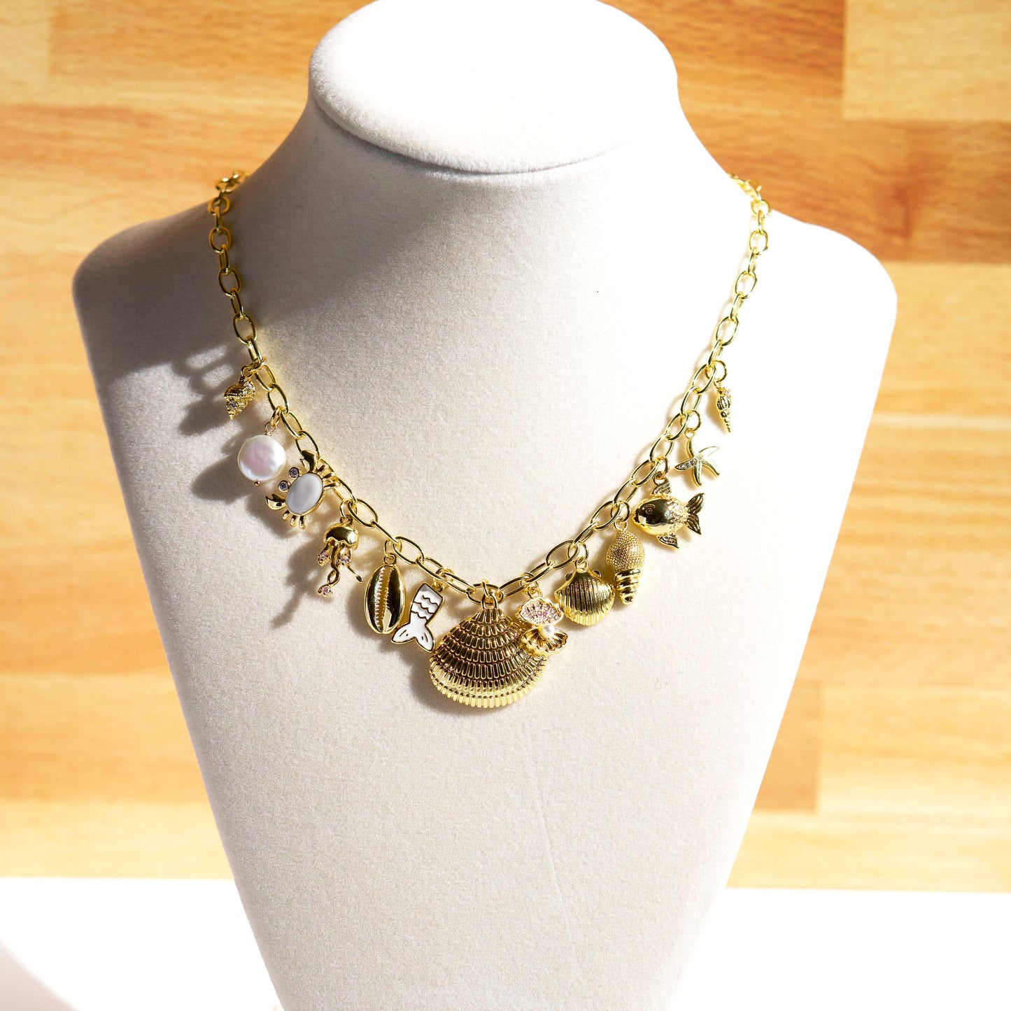 18K Gold Filled Ocean Charm Necklace
