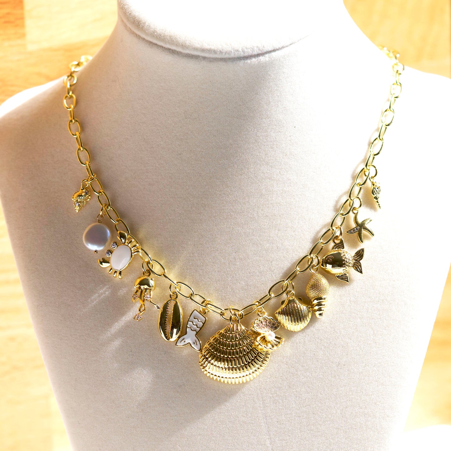 18K Gold Filled Ocean Charm Necklace