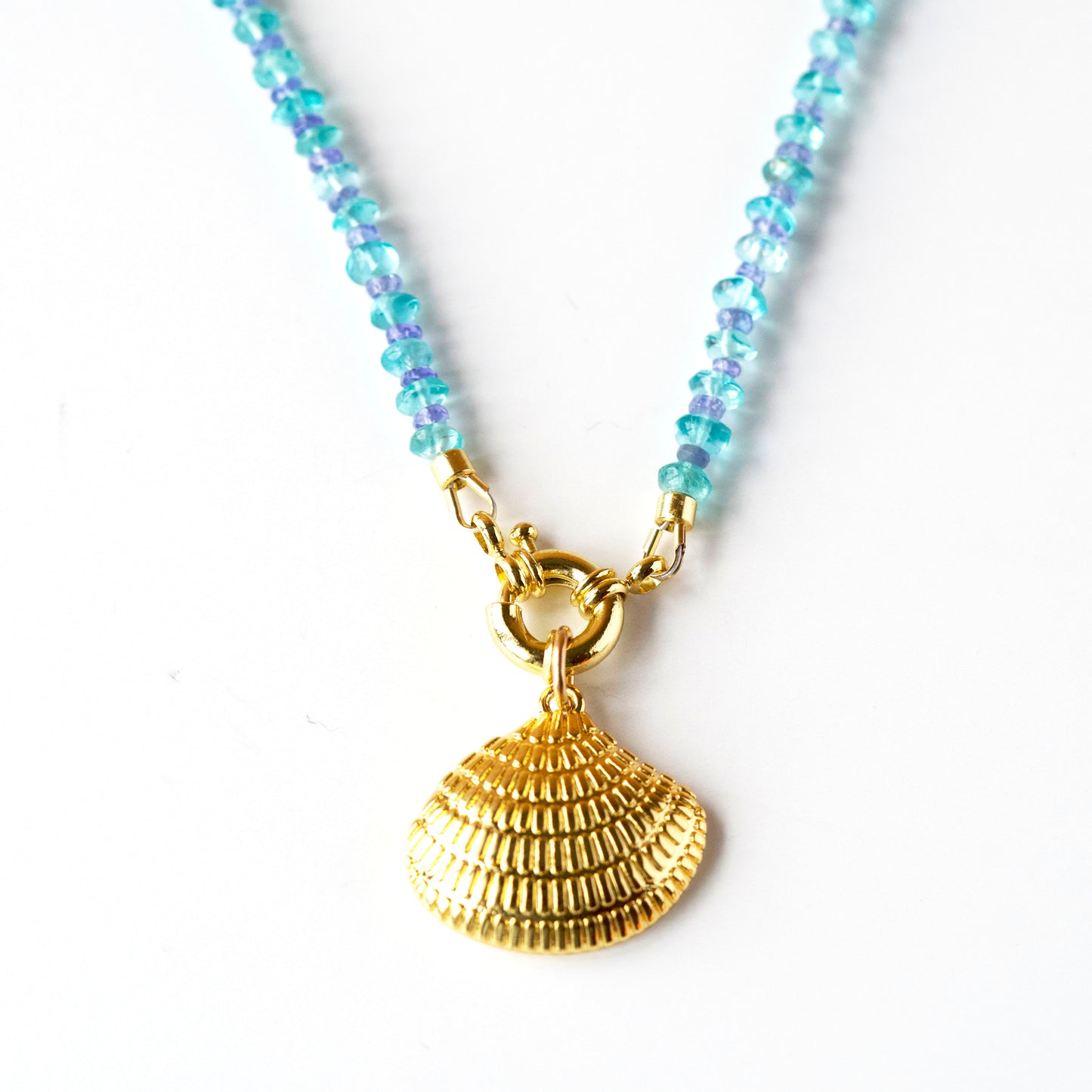 Limited Edition: Ocean Breeze Gemstone Necklace – Apatite & Tanzanite with 18K Gold Fill