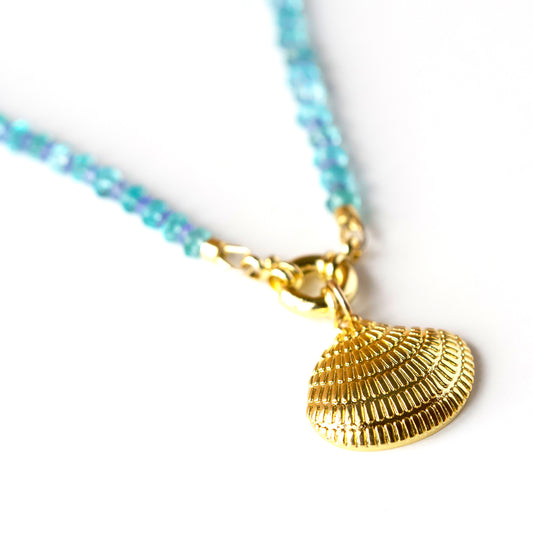 Limited Edition: Ocean Breeze Gemstone Necklace – Apatite & Tanzanite with 18K Gold Fill