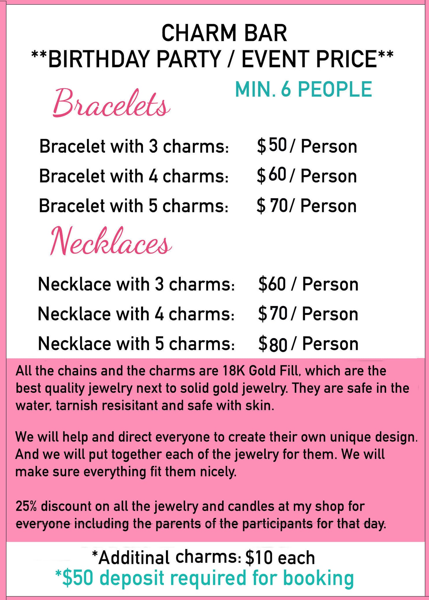 Charm Bar Birthday Parties & Events