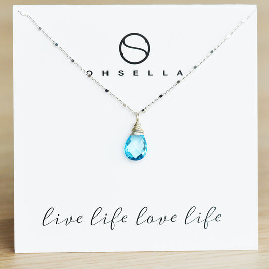 Swiss Blue Topaz Necklace