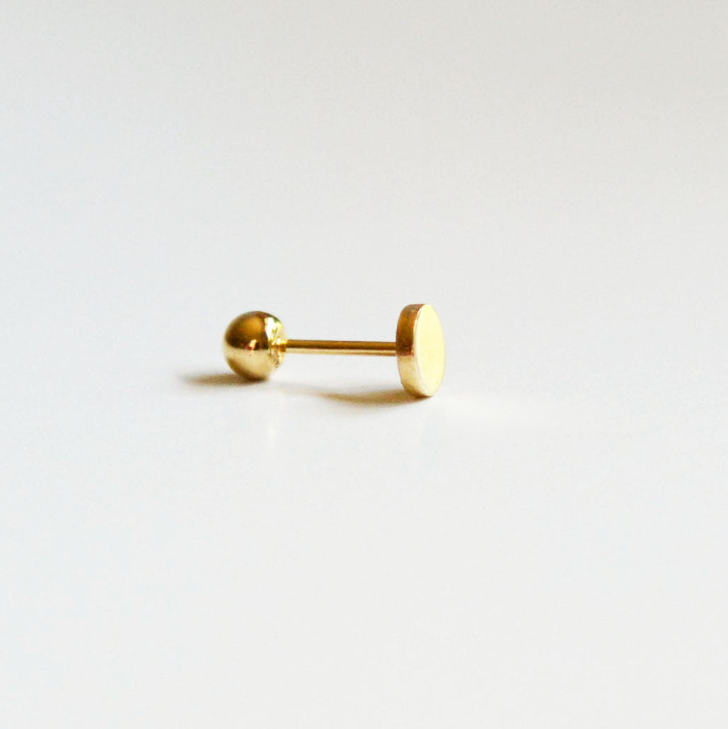 14K Solid Gold Coin Stud