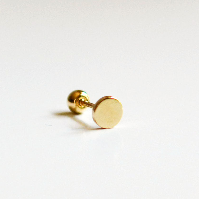 14K Solid Gold Coin Stud