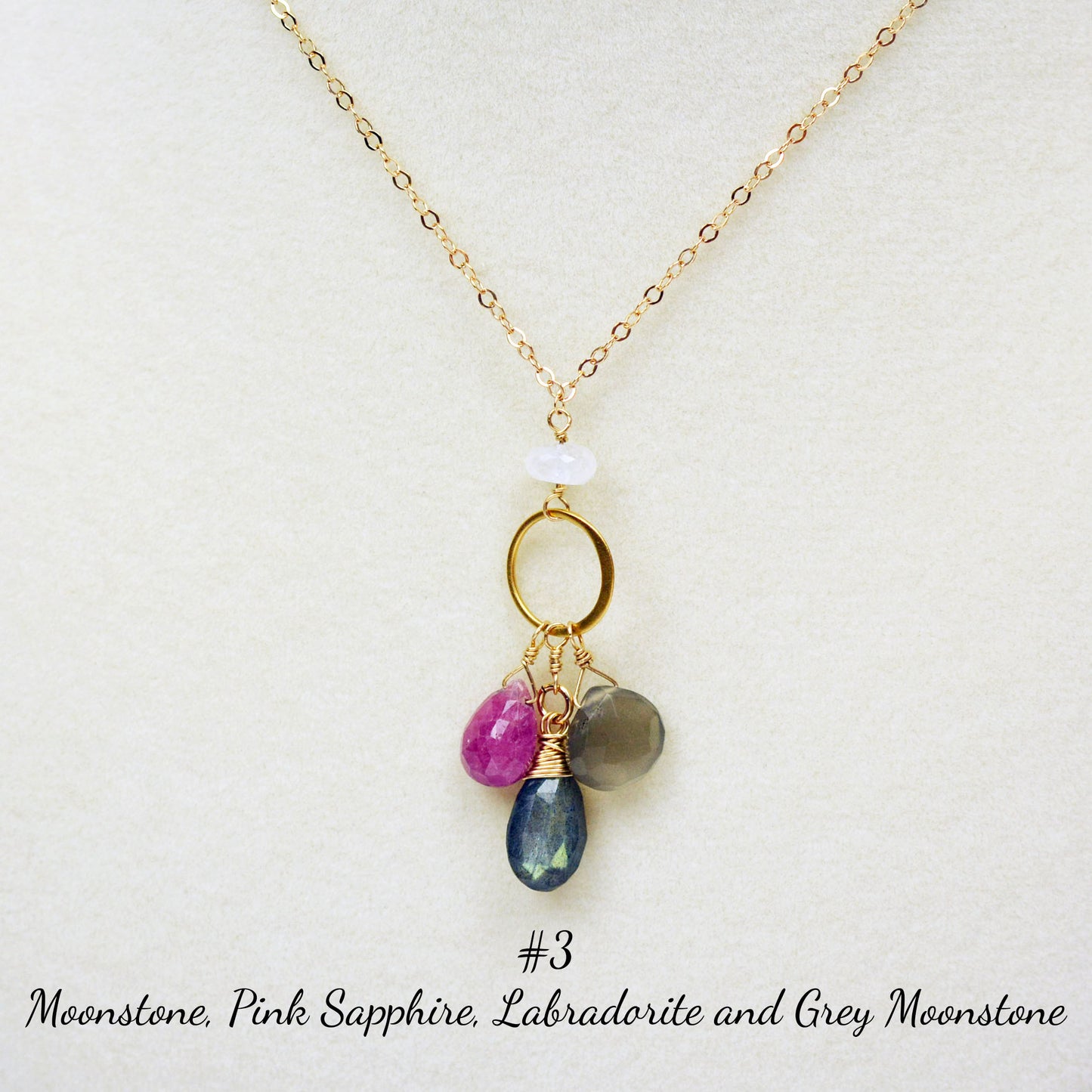 3 Gemstone Necklace