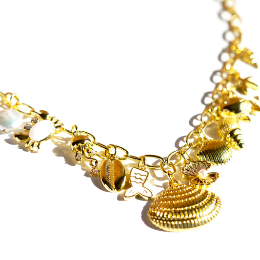 18K Gold Filled Ocean Charm Necklace