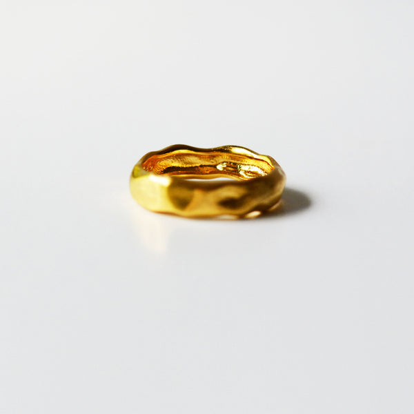 Hammered 18K Gold Vermeil Ring