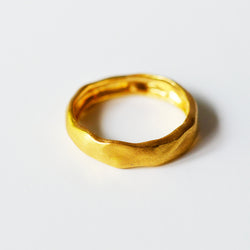 Hammered 18K Gold Vermeil Ring