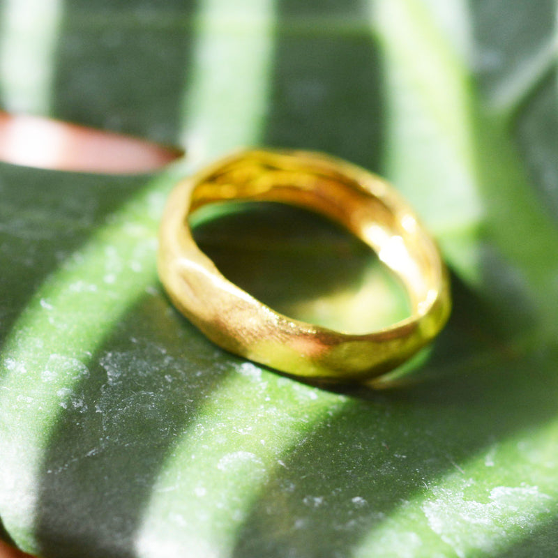 Hammered 18K Gold Vermeil Ring