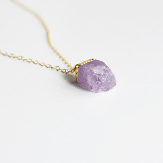 Rough Cut Amethyst Necklace