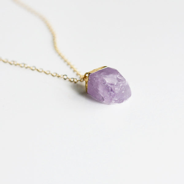 Rough Cut Amethyst Necklace