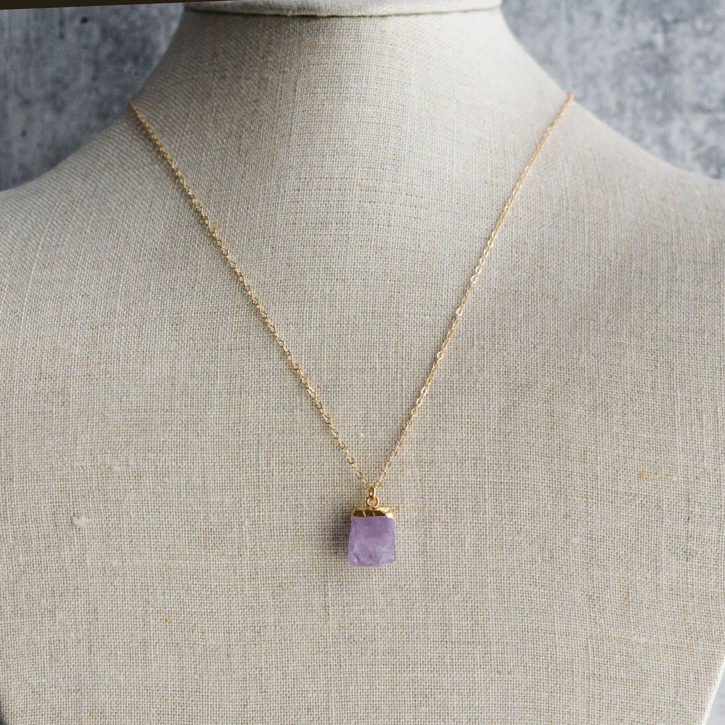 Rough Cut Amethyst Necklace