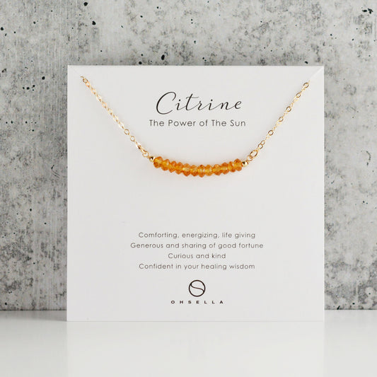 Citrine Bar Necklace