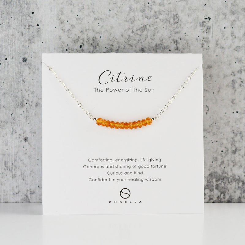 Citrine Bar Necklace