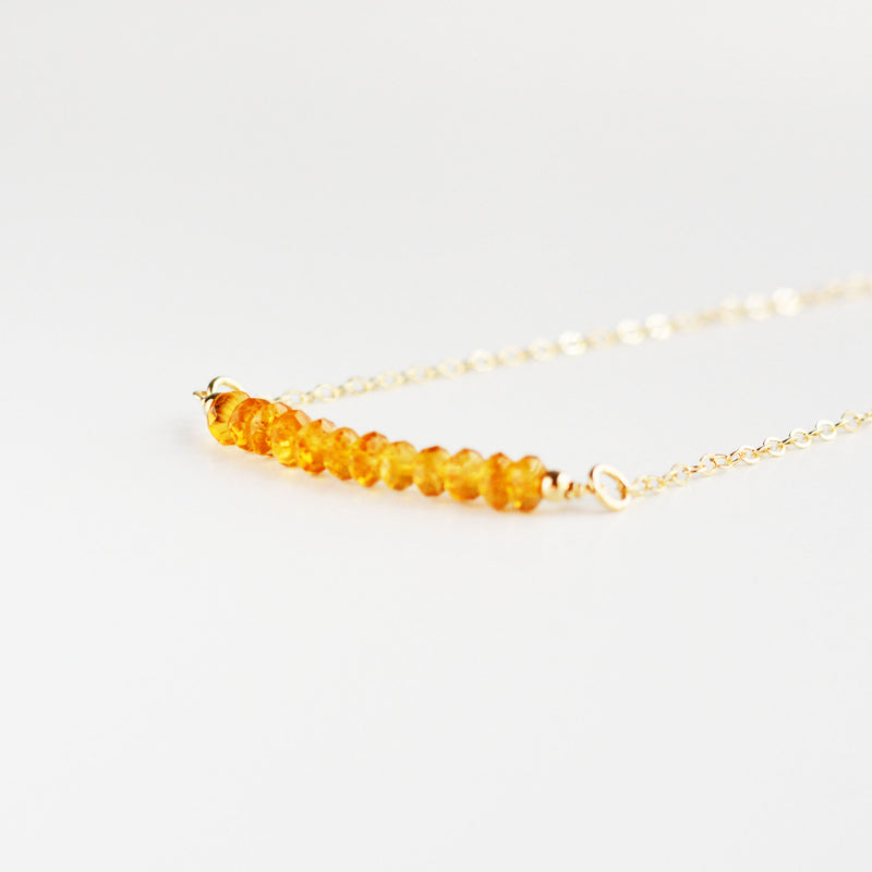 Citrine Bar Necklace