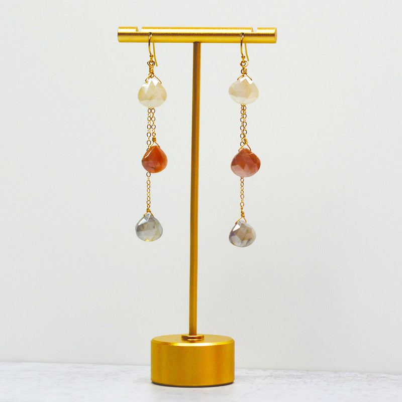 Three Moonstone Earrings