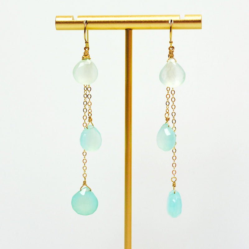 Aqua Chalcedony Earrings