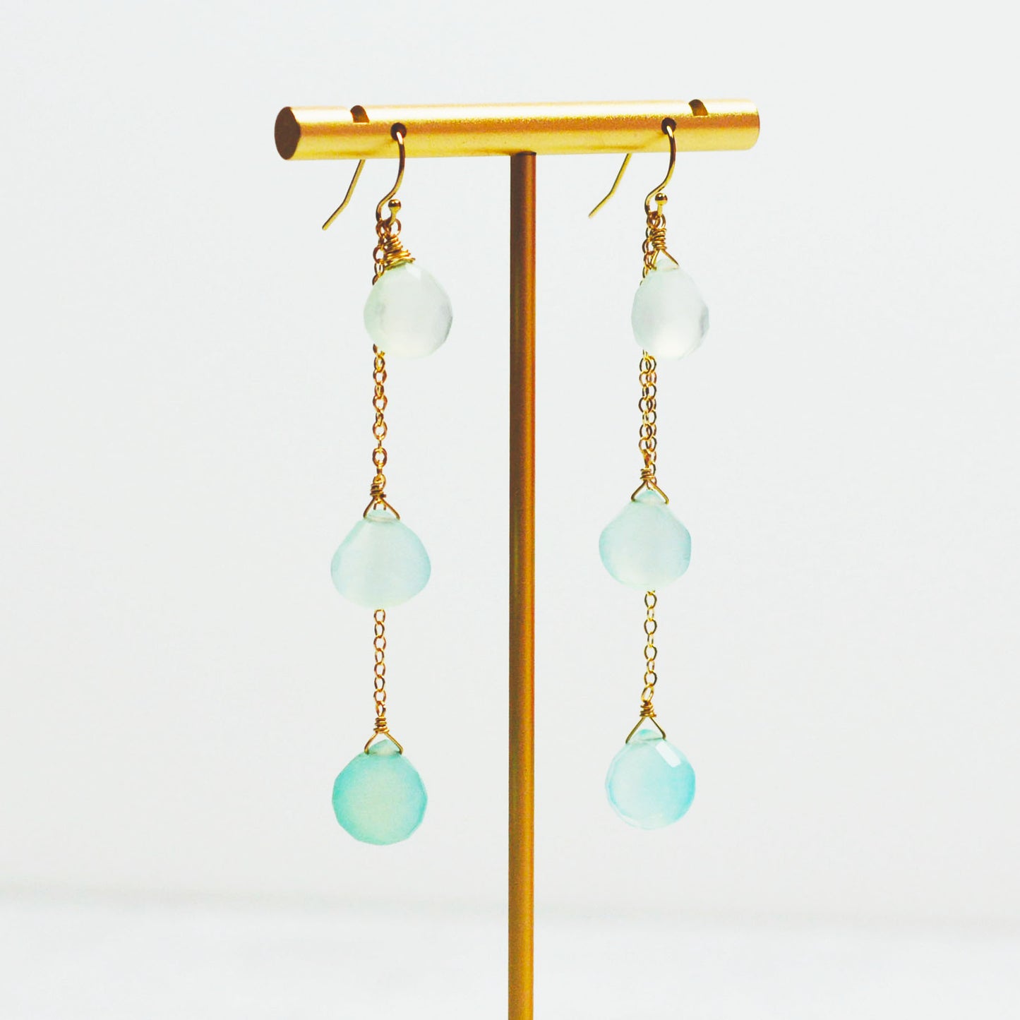 Aqua Chalcedony Earrings