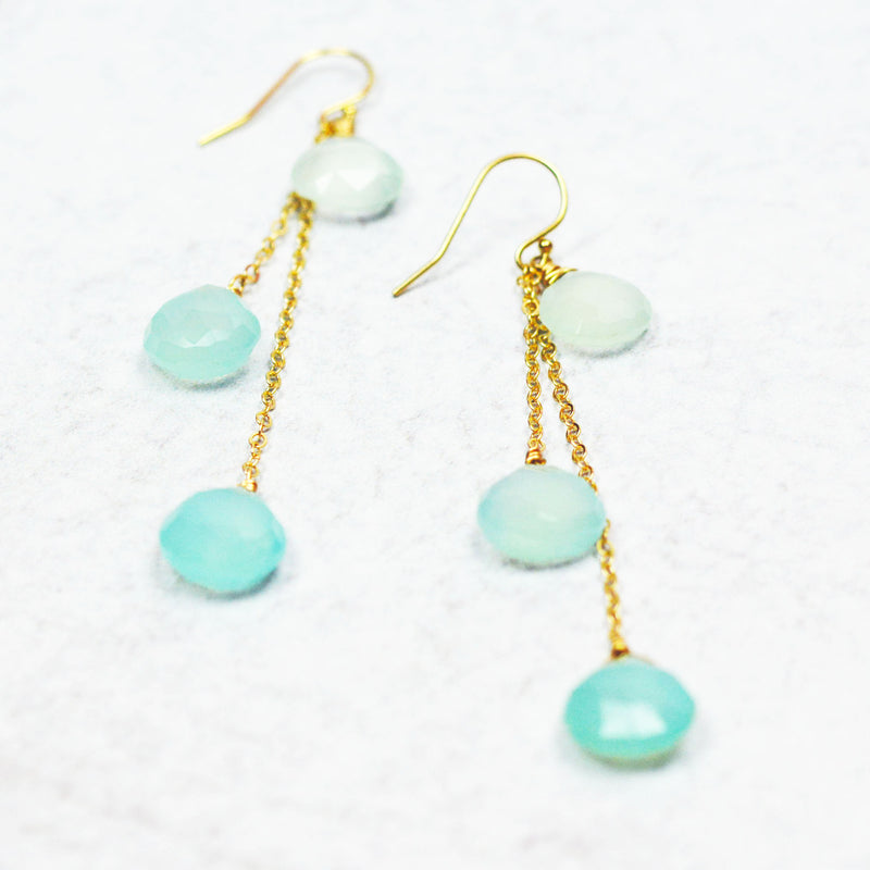 Aqua Chalcedony Earrings