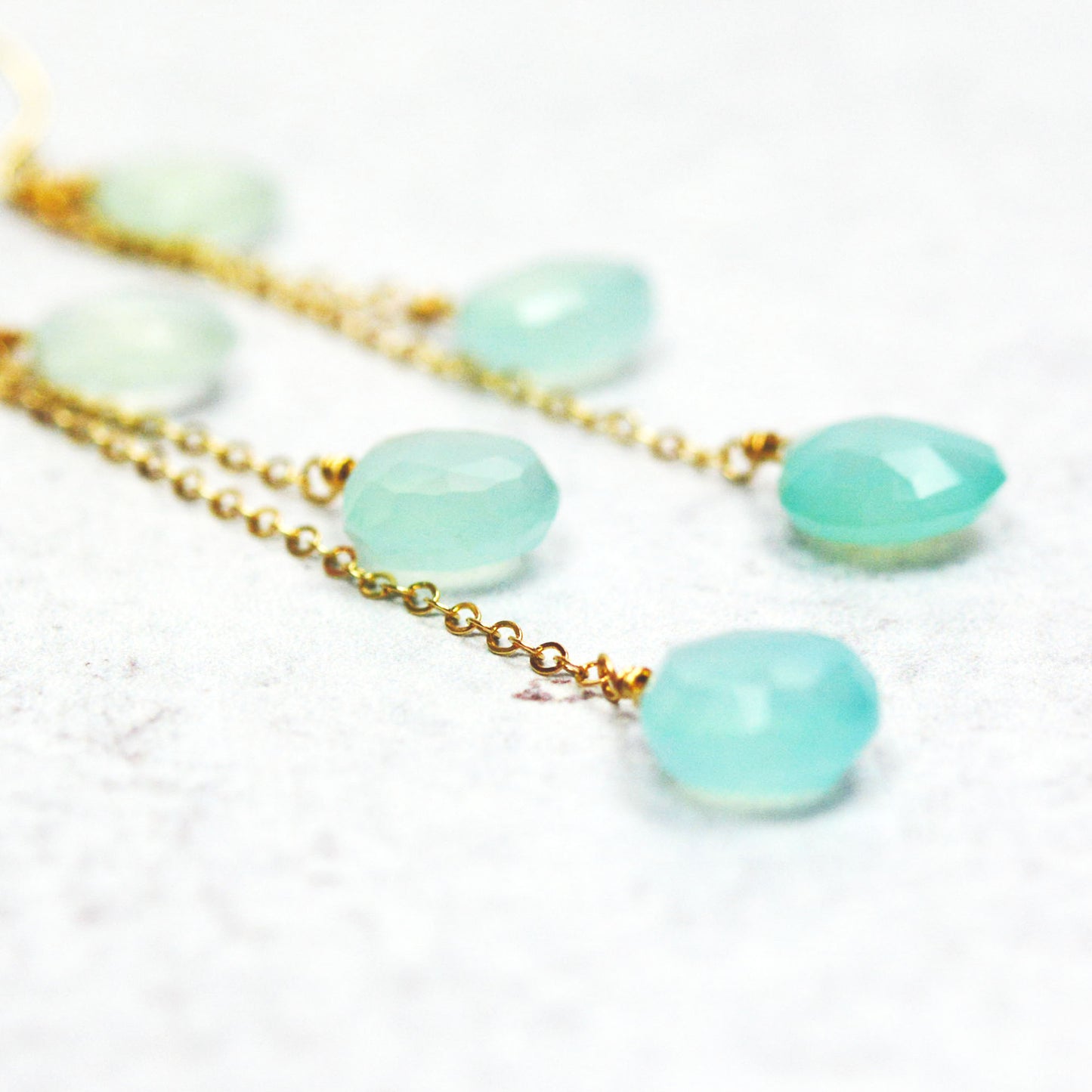 Aqua Chalcedony Earrings