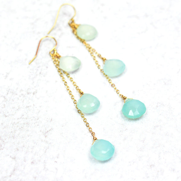 Aqua Chalcedony Earrings