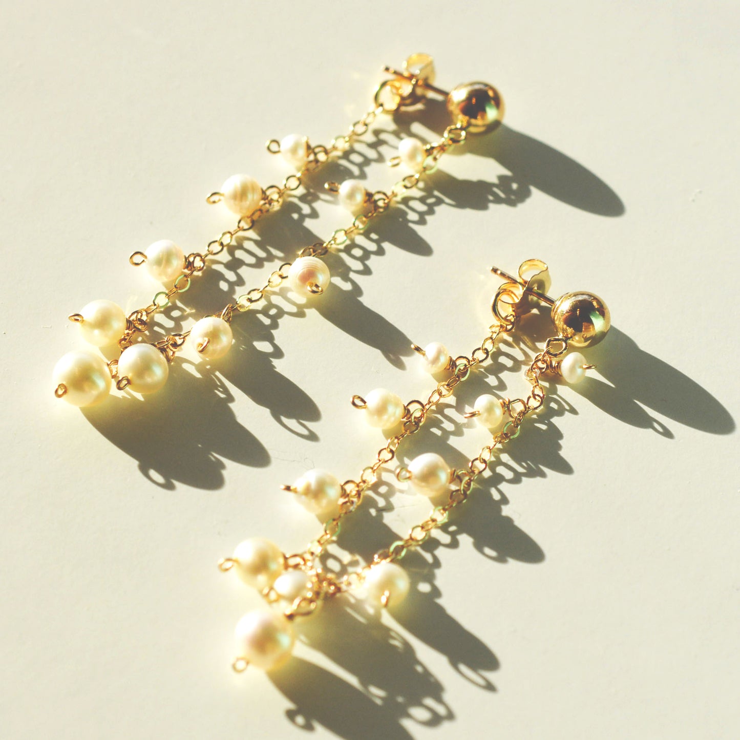 Freshwater Pearl Earrings with 18k gold fill ball post