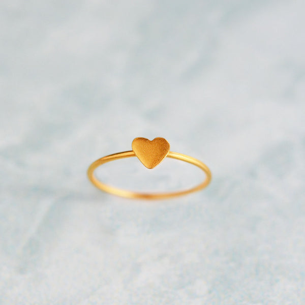 18K Gold Small Heart Ring