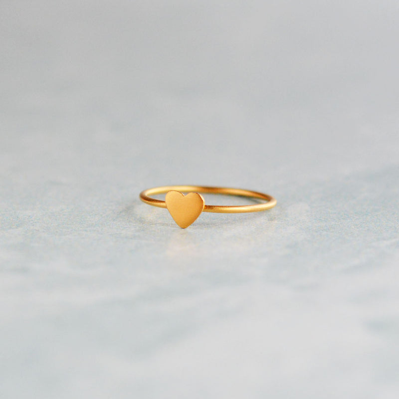 18K Gold Small Heart Ring