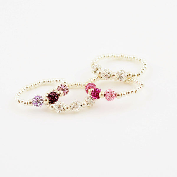 Gold Fill Sterling Silver Crystal Stretch Rings