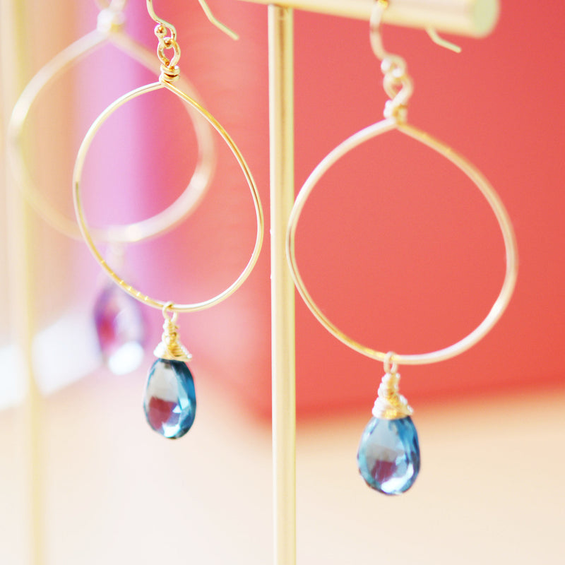 London Blue Hoop Earrings