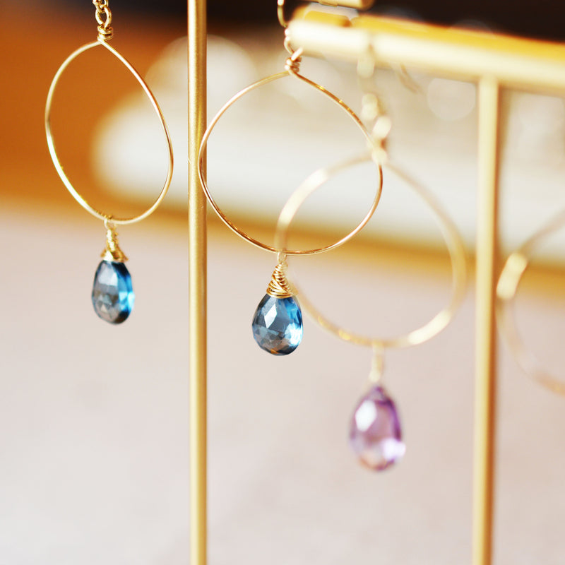 London Blue Hoop Earrings