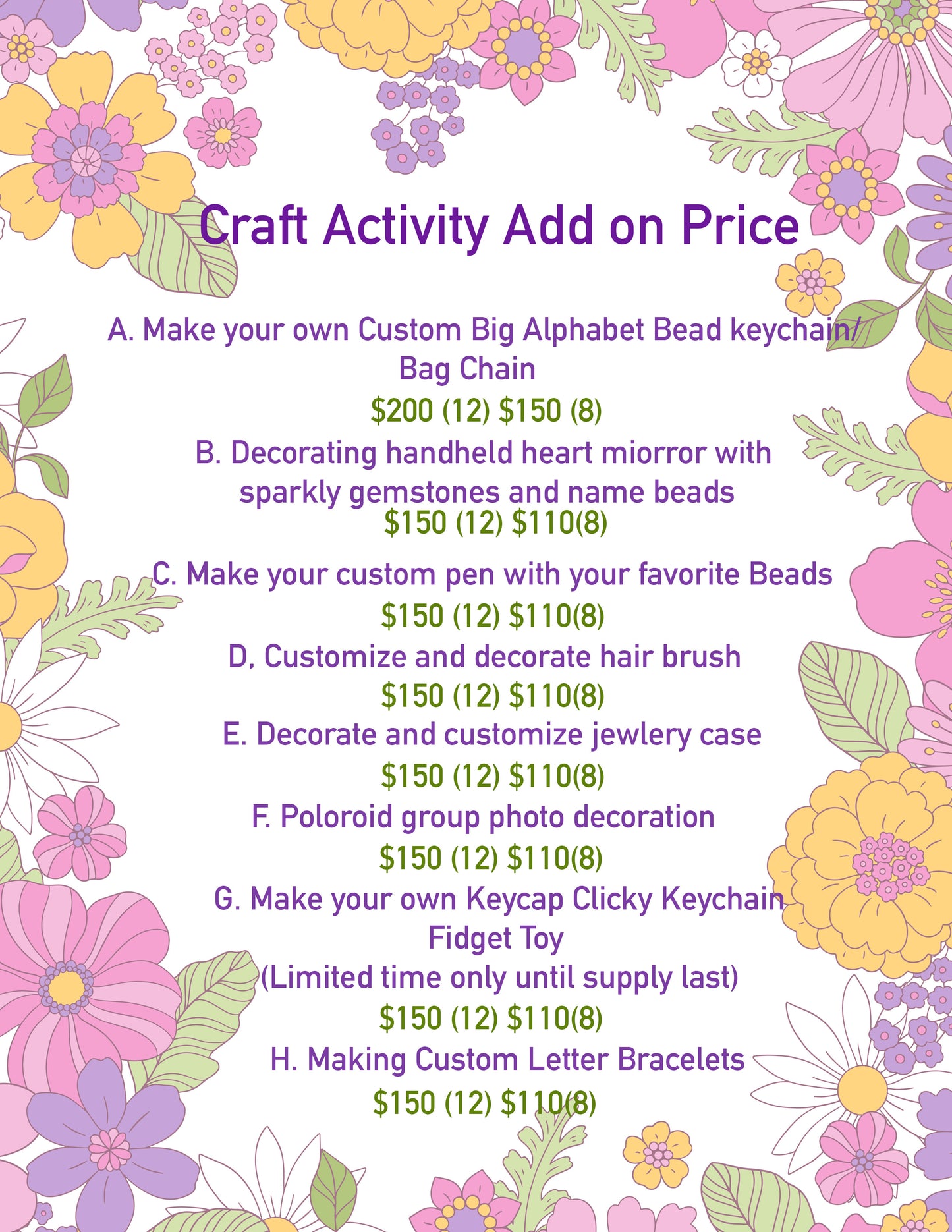 Deposite- Charm Bar Party Up to 8 Guests ($680)