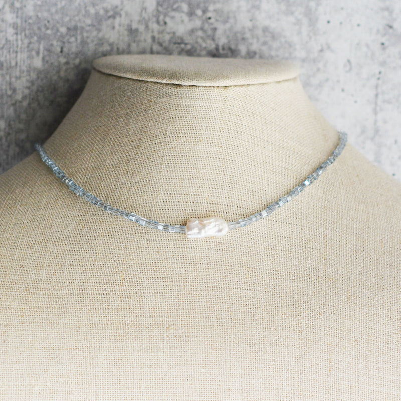 Freshwater Pearl Choker with Crystal Beads