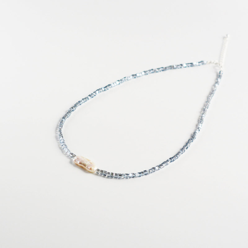 Freshwater Pearl Choker with Crystal Beads