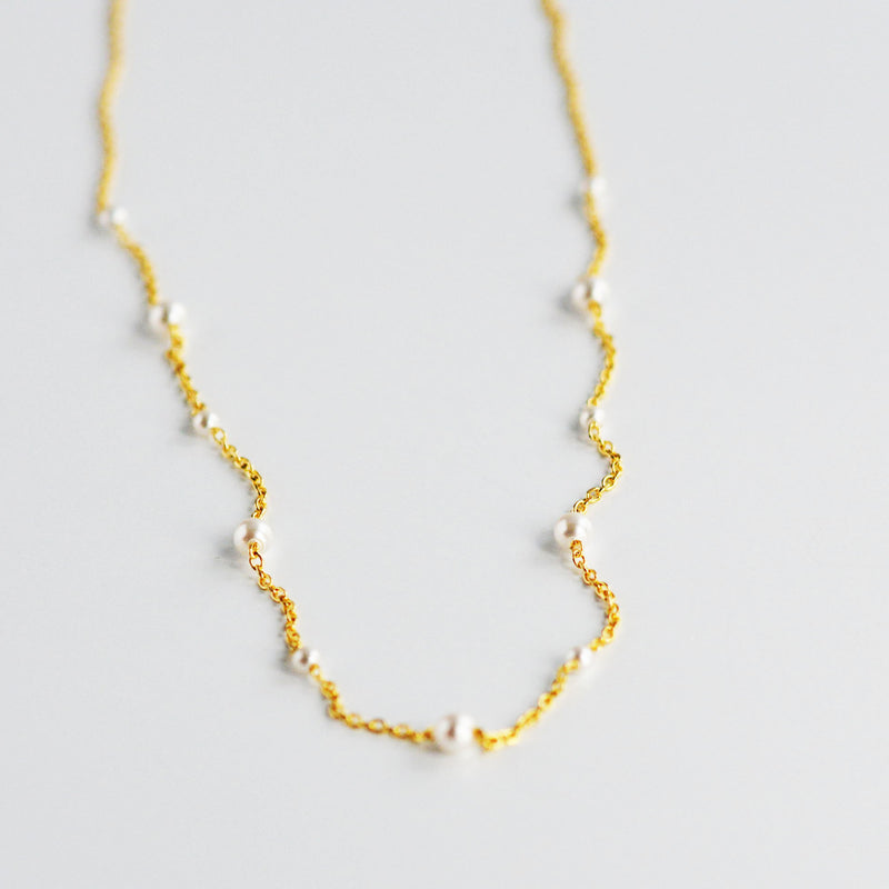 Dainty Fresh Water Pearl 18K Gold Vermeil Choker