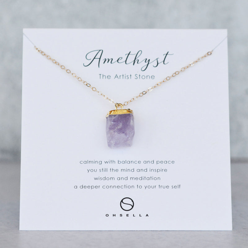 Rough Cut Amethyst Necklace