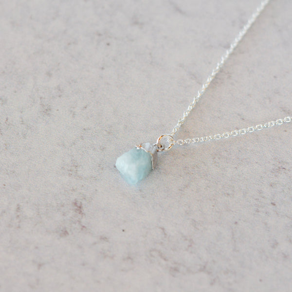 Rough Cut Aquamarine Necklace