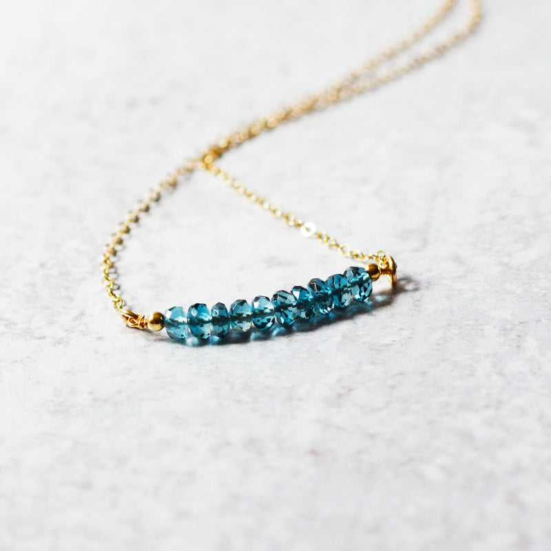 London Blue Topaz Bar Necklace