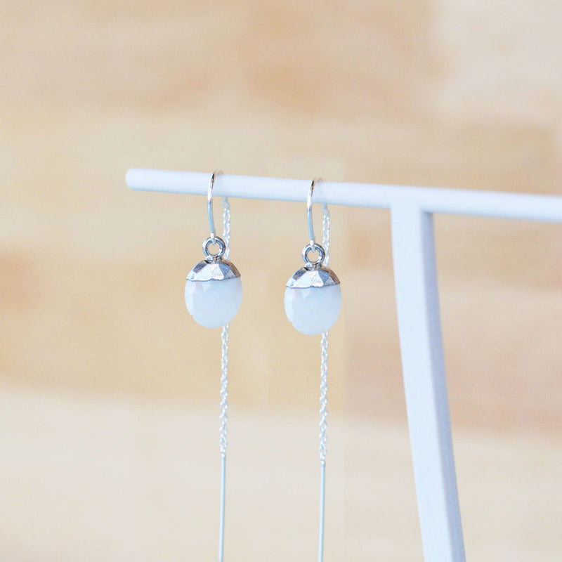 Moonstone Threader Earring