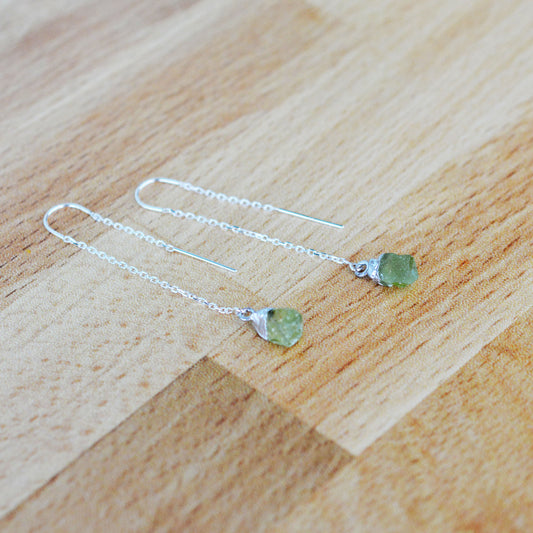 Peridot Threader Earring