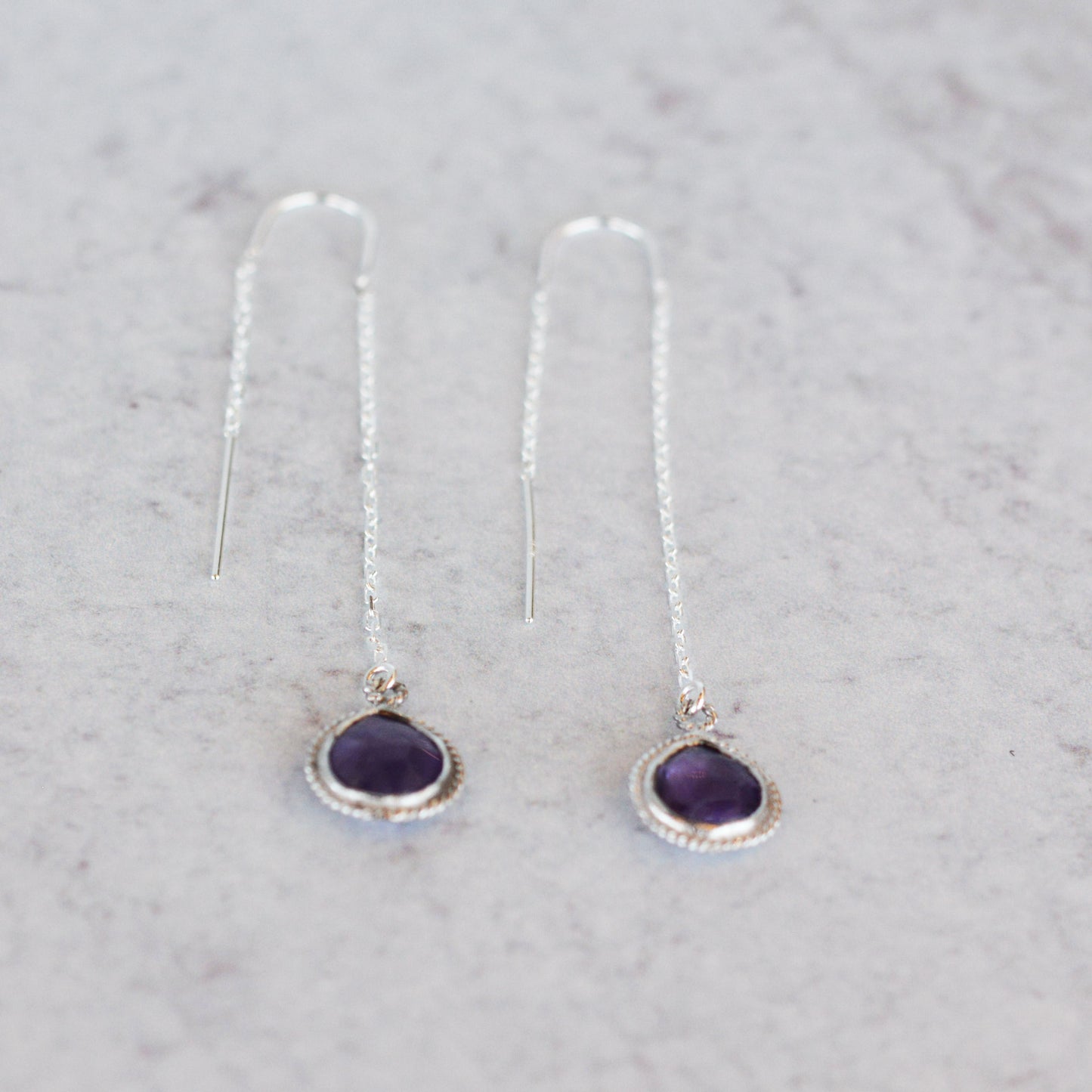 Amethyst Threader Earring