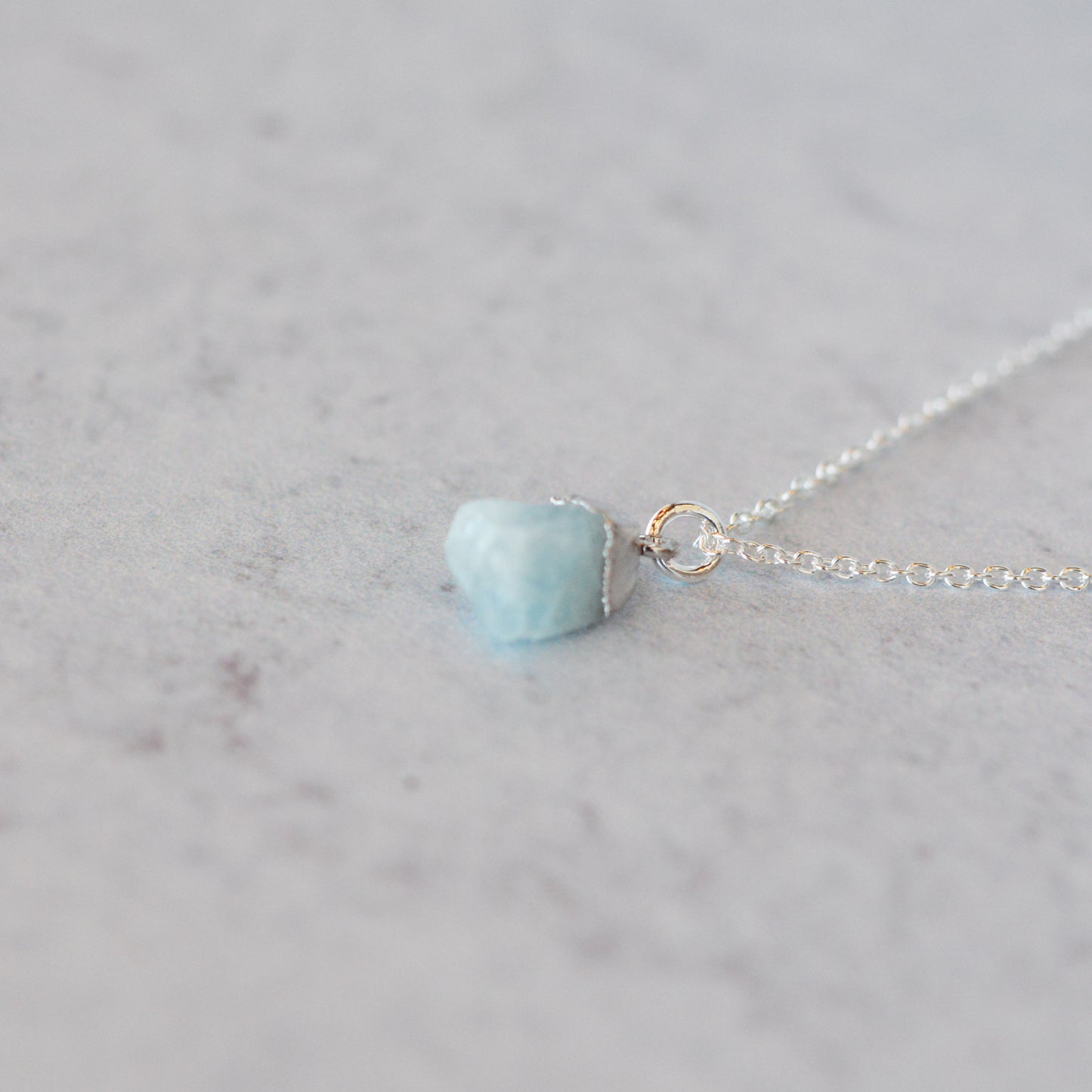 Rough Cut Aquamarine Necklace