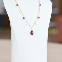 Garnet & Mother of Pearl Necklace