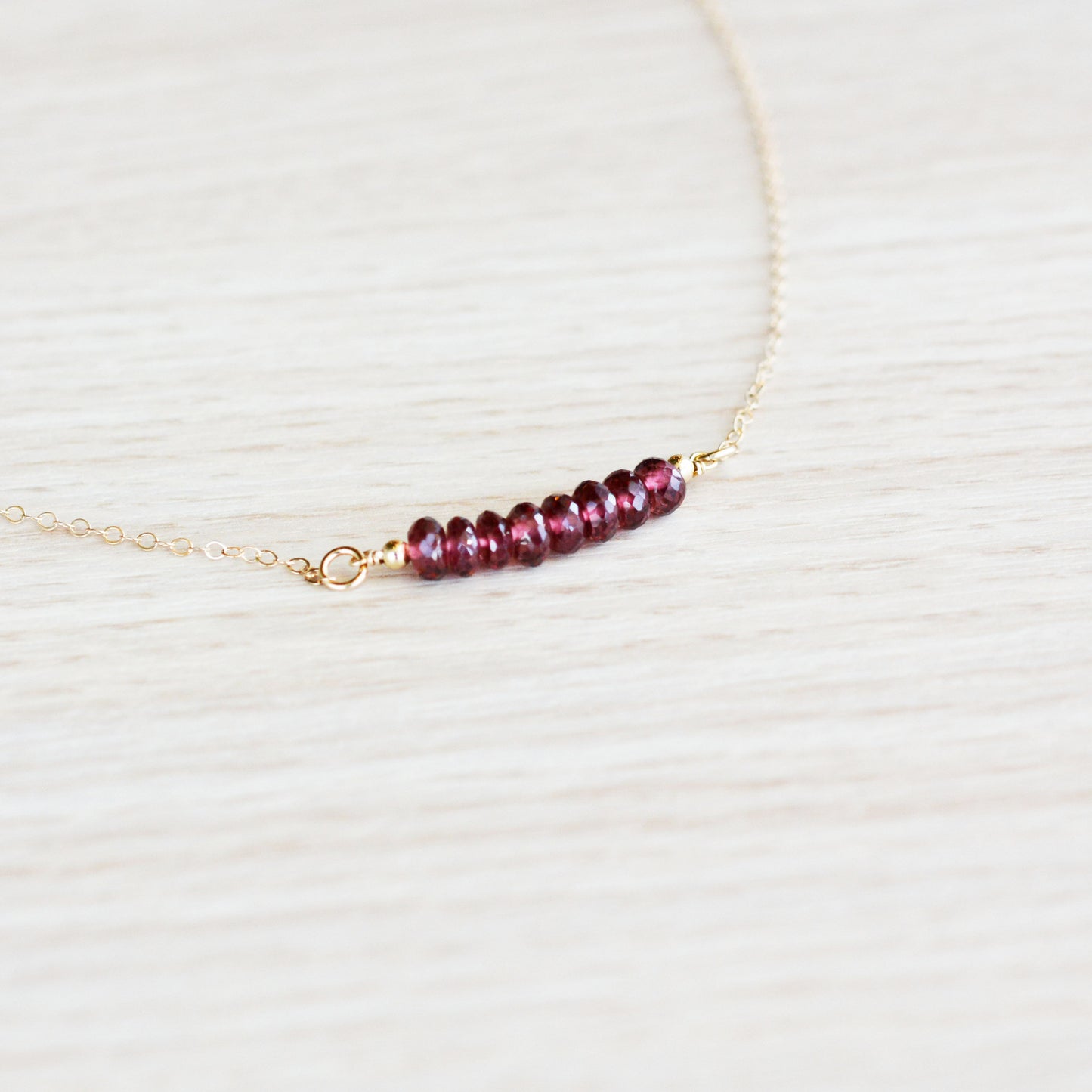 Garnet Bar Necklace