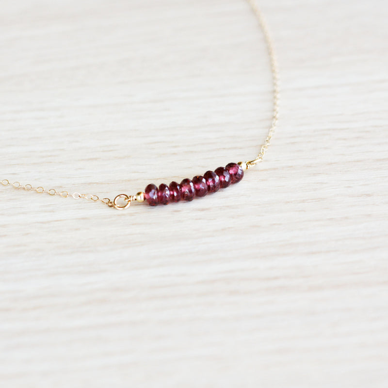 Garnet Bar Necklace