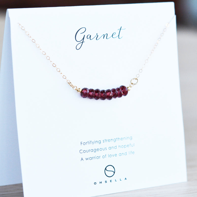 Garnet Bar Necklace