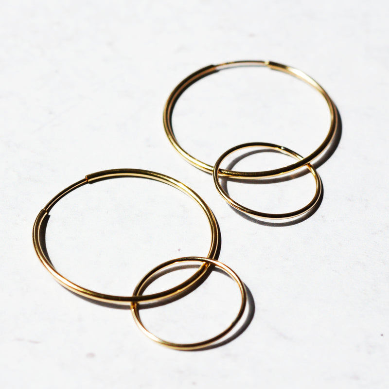 Gold Fill Double Hoop Earring