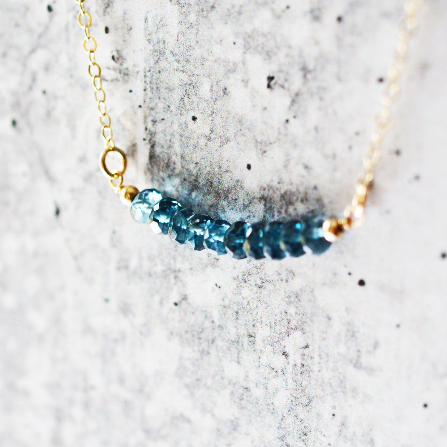 London Blue Topaz Bar Necklace