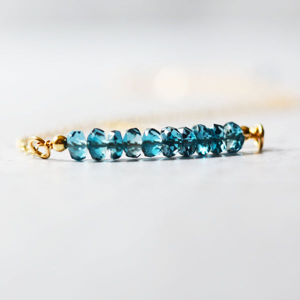 London Blue Topaz Bar Necklace